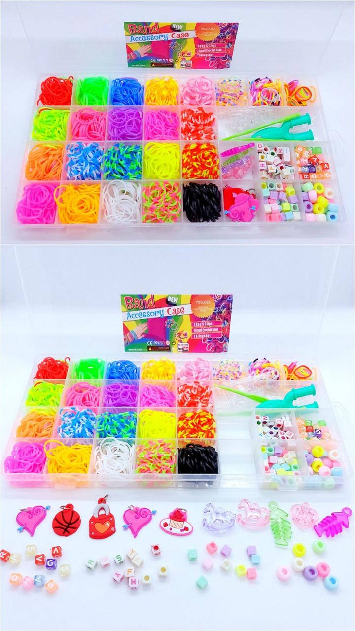 Набор для плетения браслетов из резинок с аксессуарами Fashion loom bands set 23 цвета 1200шт
Набор для плетения браслетов из резинок с аксессуарами Fashion loom bands set 23 цвета 1200шт