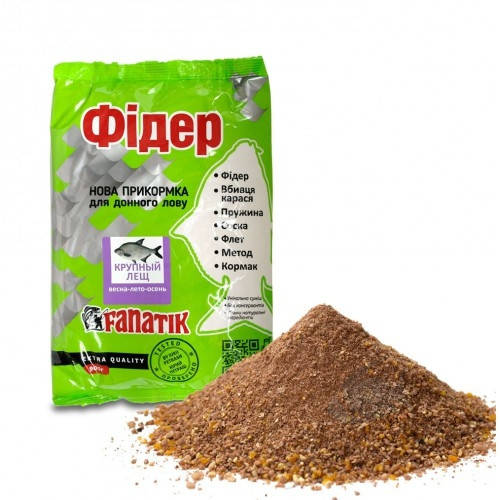 Прикормка Fanatik Фидер Крупный Лещ, 900 гр
Прикормка Fanatik Фидер Крупный Лещ, 900 гр