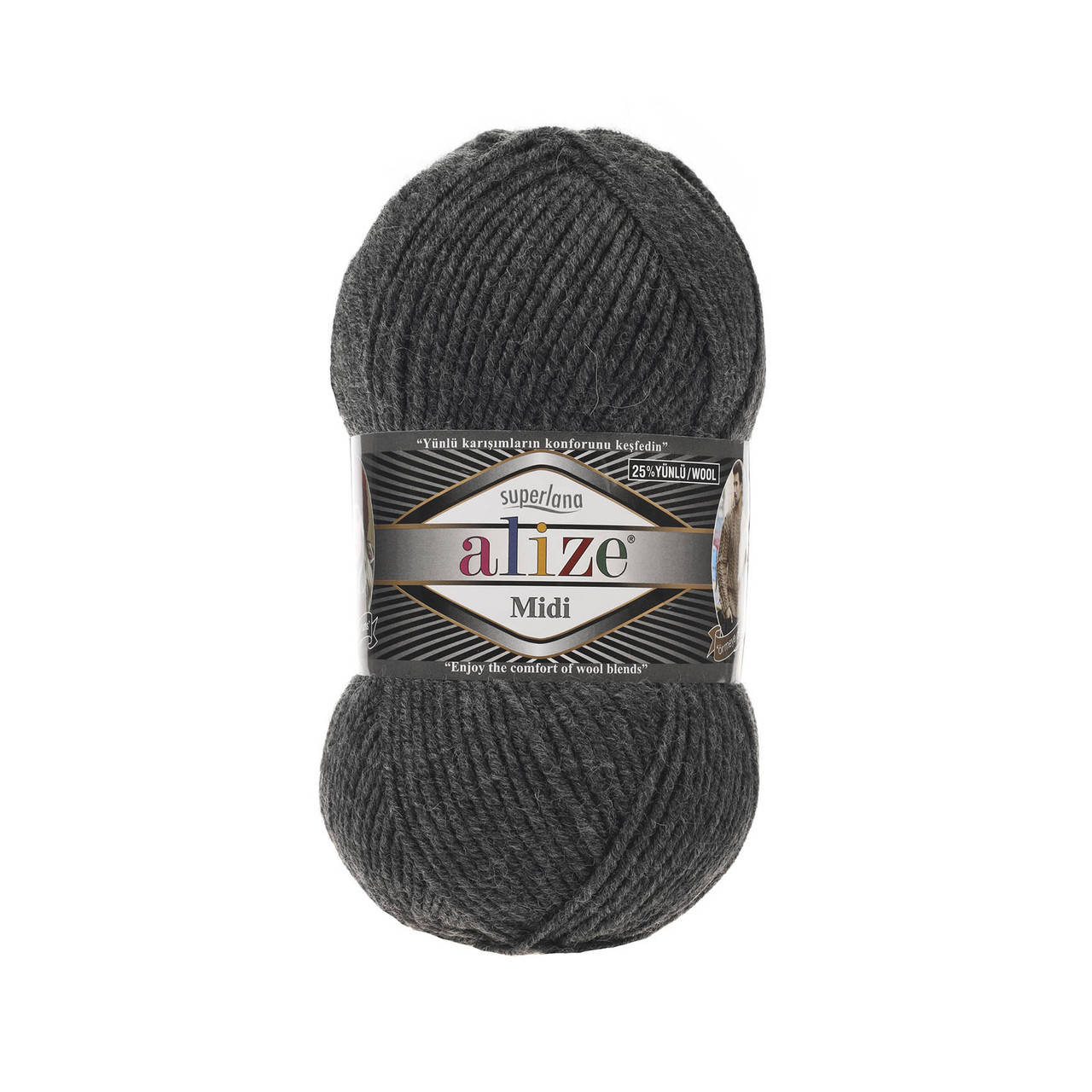 Alize Superlana Midi темно-серый меланж №196
Alize Superlana Midi темно-серый меланж №196