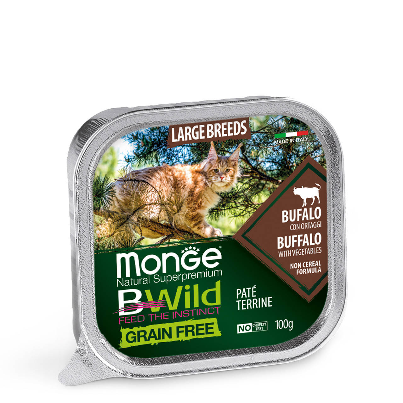 MONGE BWILD CAT Беззерновой паштет с мясом буйвола и овощами для кошек крупных пород от 2-х месяцев 100 гр
MONGE BWILD CAT Беззерновой паштет с мясом буйвола и овощами для кошек крупных пород от 2-х месяцев 100 гр