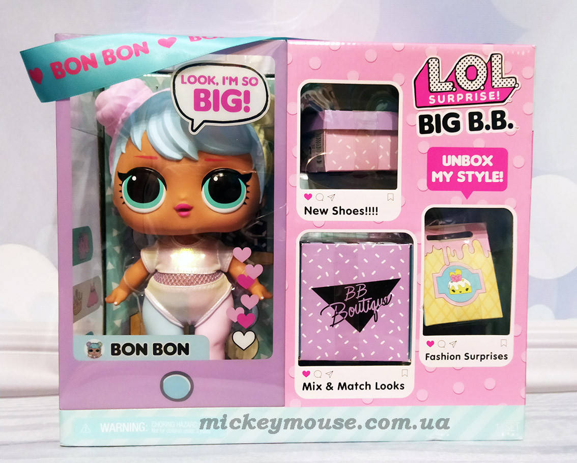 Игровой набор с мега-куклой L.O.L. SURPRISE! серии "Big B.B.Doll" – Бон-Бон 573050
Игровой набор с мега-куклой L.O.L. SURPRISE! серии "Big B.B.Doll" – Бон-Бон 573050