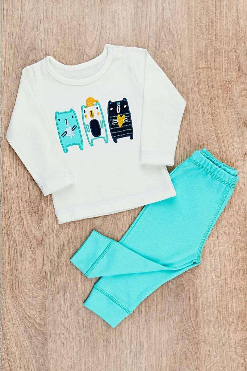 Костюмчик для новорожденных комплект Мишки 80, Бирюзовый 
Костюмчик для новорожденных комплект Мишки 80, Бирюзовый