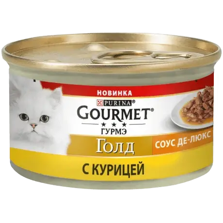 Purina Gourmet Gold Пурина Гурмет Голд консервированный корм для кошек, соус де люкс с курицей, 85 гр.
Purina Gourmet Gold Пурина Гурмет Голд консервированный корм для кошек, соус де люкс с курицей, 85 гр.