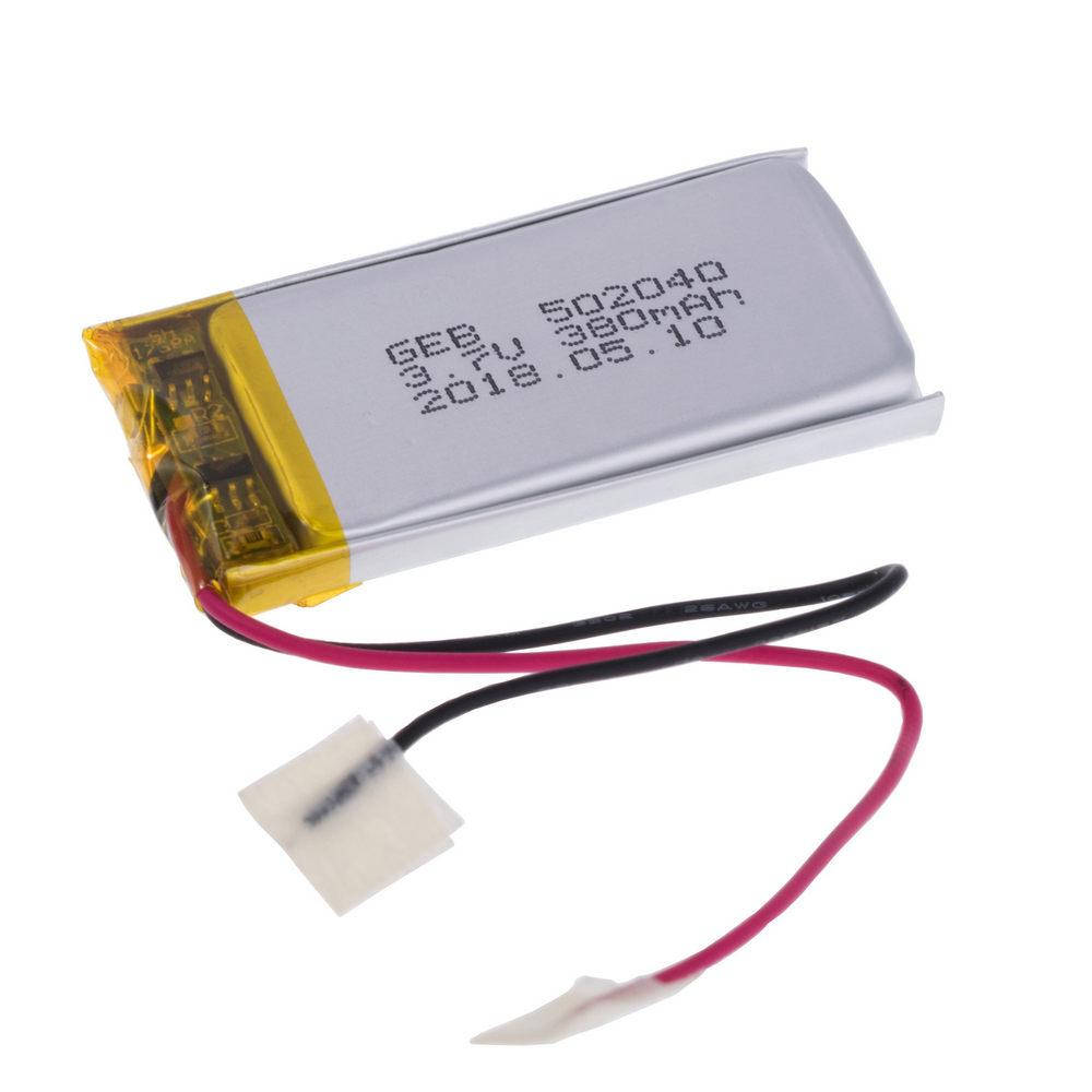 GEB502040 3.7V 380mAh (LiPo, 1C-2C, PCB 3A + 2 wires 24AWG-3202(80mm), 5x19x41mm) GEB GEB
GEB502040 3.7V 380mAh (LiPo, 1C-2C, PCB 3A + 2 wires 24AWG-3202(80mm), 5x19x41mm) GEB GEB