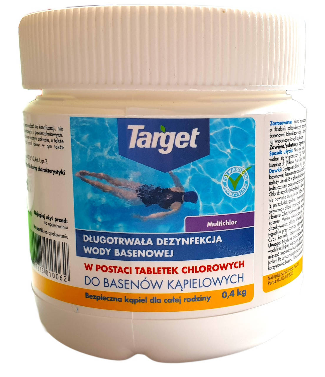 Таблетки хлора для дезинфекции, очистки воды в бассейне Multichlor 0,4 кг (20 таб.), Target
Таблетки хлора для дезинфекции, очистки воды в бассейне Multichlor 0,4 кг (20 таб.), Target