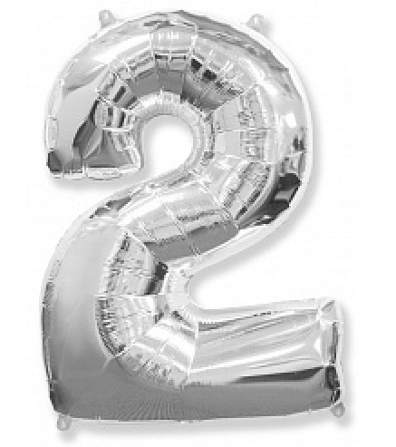 Фольгированная цифра "2", СЕРЕБРО - 90 см (40 дюймов)
Фольгированная цифра "2", СЕРЕБРО - 90 см (40 дюймов)