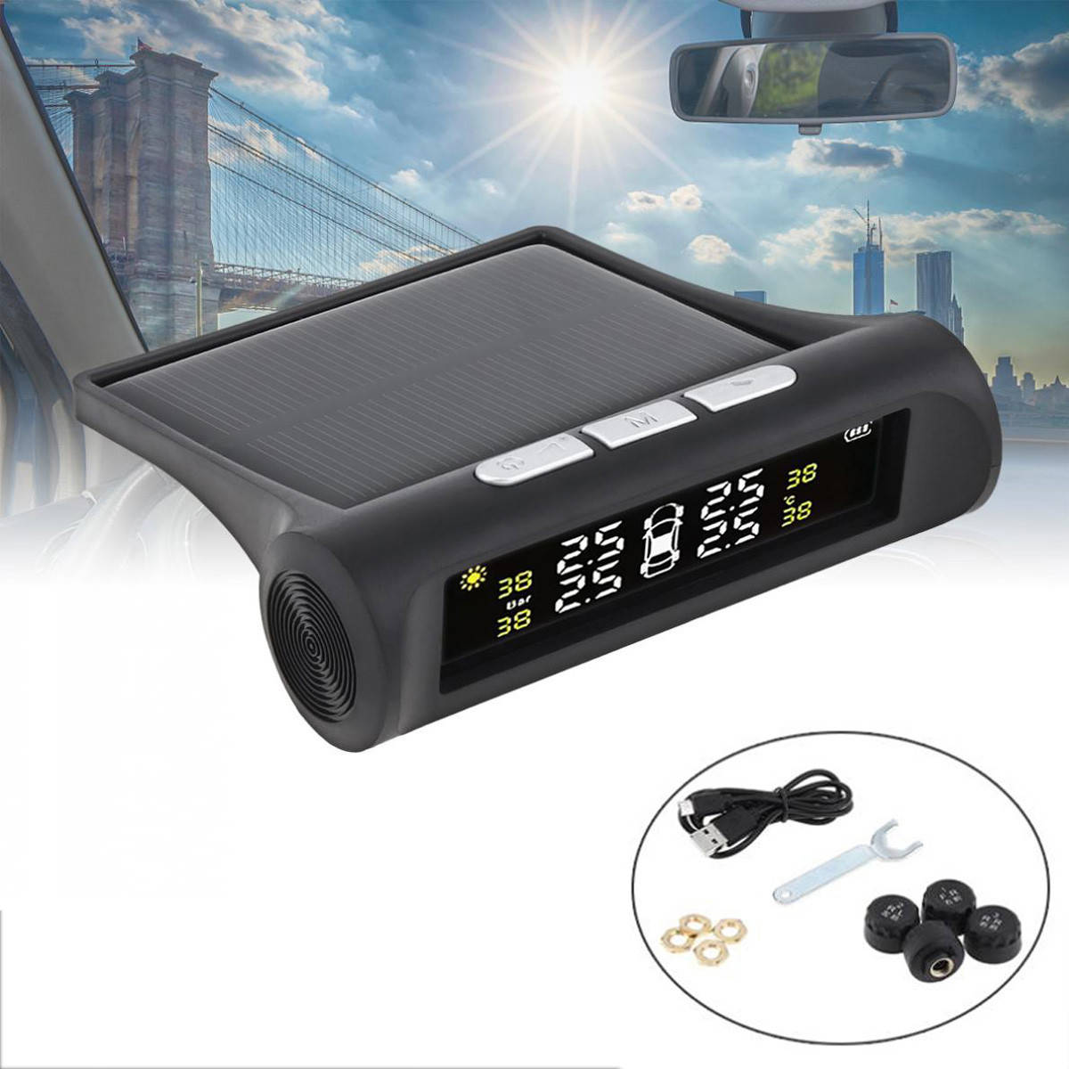 Система контроля давления и температуры в шинах TPMS+SOLAR с внешними датчиками и солнечной панелью
Система контроля давления и температуры в шинах TPMS+SOLAR с внешними датчиками и солнечной панелью