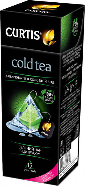 Зеленый с цитрусом Curtis Cold Tea для заваривания в холодной воде 15 пирамидок
Зеленый с цитрусом Curtis Cold Tea для заваривания в холодной воде 15 пирамидок