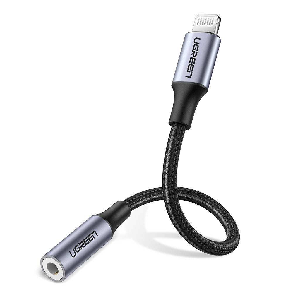 Переходник Ugreen кабель Lightning to 3.5 mm для наушников 10CM (US211), Черный 
Переходник Ugreen кабель Lightning to 3.5 mm для наушников 10CM (US211), Черный