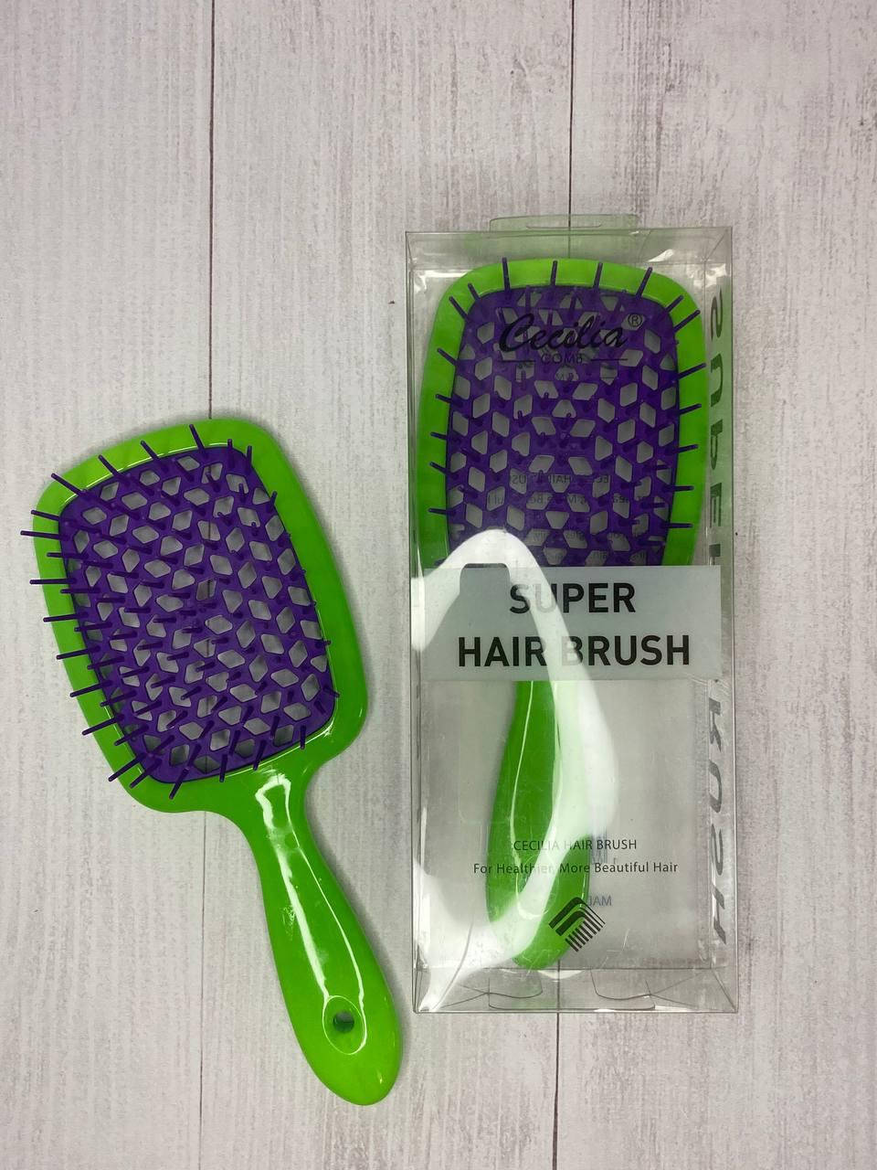 Пластиковая массажная расческа щетка Cecilia Super Hair Brush с нейлоновыми зубчиками, Комбинированный цвет
Пластиковая массажная расческа щетка Cecilia Super Hair Brush с нейлоновыми зубчиками, Комбинированный цвет