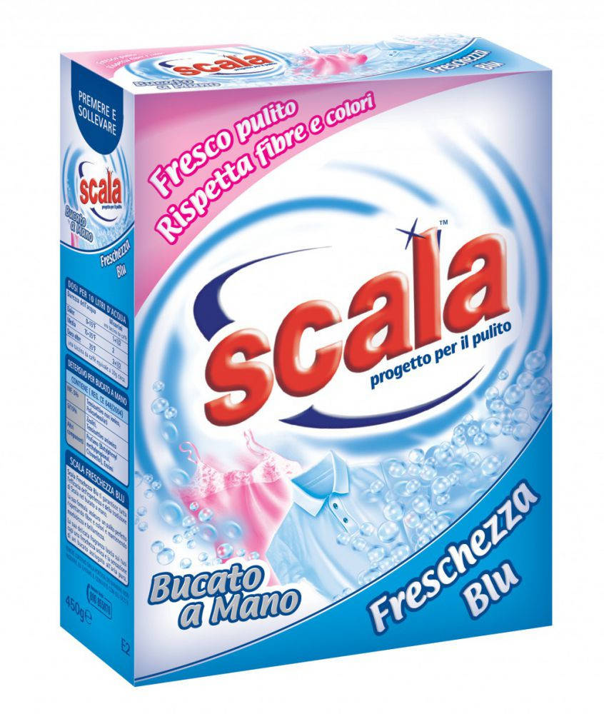 Сыпучий бесфосфатный стиральный порошок для ручной стирки Scala Lavatrice Bucato a Mano Freschezza Blu 450 гр
Сыпучий бесфосфатный стиральный порошок для ручной стирки Scala Lavatrice Bucato a Mano Freschezza Blu 450 гр