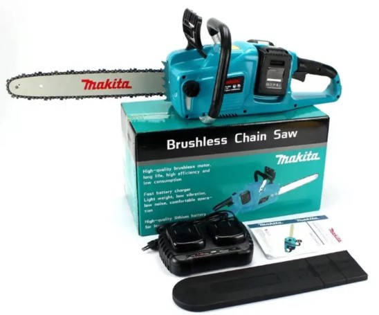 Аккумуляторная пила Makita Electric Saw два АКБ (72 вольт 6 Аh) бесщеточный двигатель, шина 41 см
Аккумуляторная пила Makita Electric Saw два АКБ (72 вольт 6 Аh) бесщеточный двигатель, шина 41 см