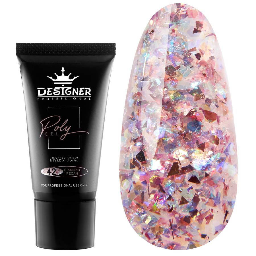 Полигель / акригель Designer Professional (Дизайнер Профессионал) для ногтей, 30 мл. Diamond pecan №42
Полигель / акригель Designer Professional (Дизайнер Профессионал) для ногтей, 30 мл. Diamond pecan №42