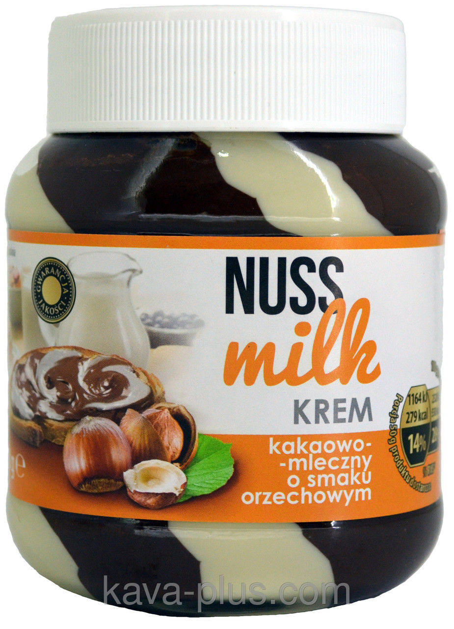 Шоколадный паста (крем) шоколадно-молочная с орехом NUSS MILK krem Польша 400г 
Шоколадный паста (крем) шоколадно-молочная с орехом NUSS MILK krem Польша 400г