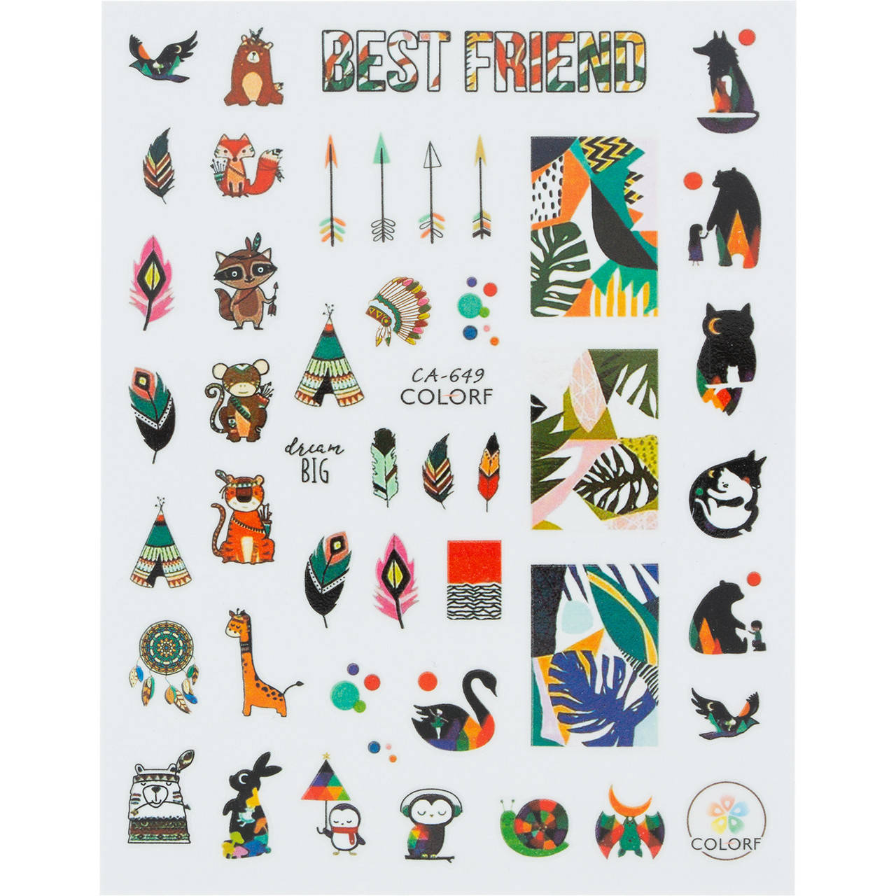 Наклейки для дизайна ногтей Colorf CA-649 
Наклейки для дизайна ногтей Colorf CA-649