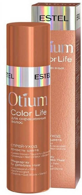 Спрей-уход для окрашенных волос "Яркость цвета" Estel Professional Otium Color Life Hairspray 100 мл.
Спрей-уход для окрашенных волос "Яркость цвета" Estel Professional Otium Color Life Hairspray 100 мл.