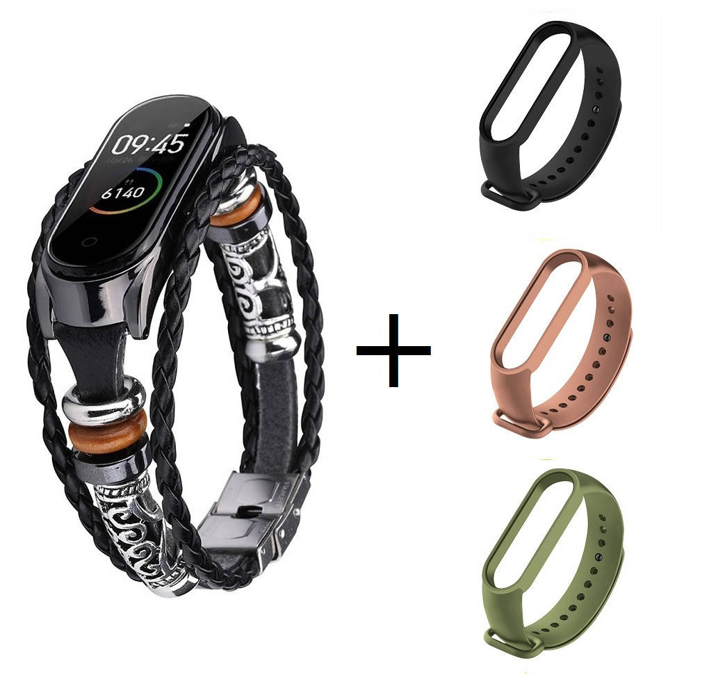 Ремешок винтажный для фитнес-браслета Xiaomi Mi Band 5 и 6 Type A Black + 3 цветных ремешка
Ремешок винтажный для фитнес-браслета Xiaomi Mi Band 5 и 6 Type A Black + 3 цветных ремешка