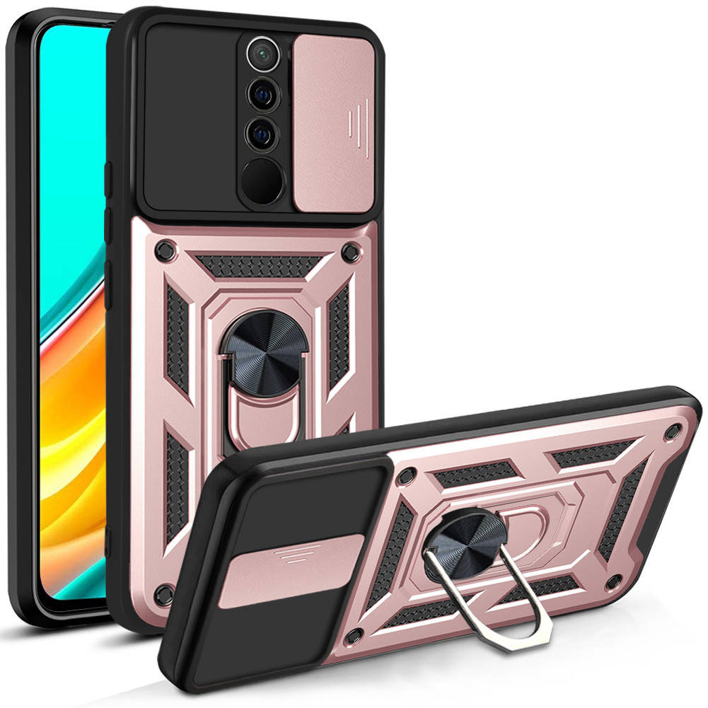 Ударопрочный чехол с защитой камеры для Xiaomi Redmi 9 с кольцом Розово-золотистый, Розовое золото
Ударопрочный чехол с защитой камеры для Xiaomi Redmi 9 с кольцом Розово-золотистый, Розовое золото