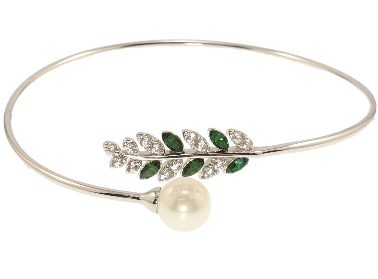 Браслет ХР Родий с кр-ми Swarovski "Жемчужина с веточкой, кристаллы Emerald и цирконий" ø 6см
Браслет ХР Родий с кр-ми Swarovski "Жемчужина с веточкой, кристаллы Emerald и цирконий" ø 6см