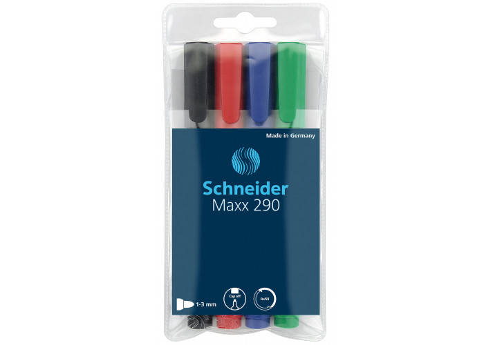 Набор маркеров для досок и флипчартов SCHNEIDER MAXX 290 2-3 мм, 4 цвета в блистере SCHNEIDER (2988116)
Набор маркеров для досок и флипчартов SCHNEIDER MAXX 290 2-3 мм, 4 цвета в блистере SCHNEIDER (2988116)