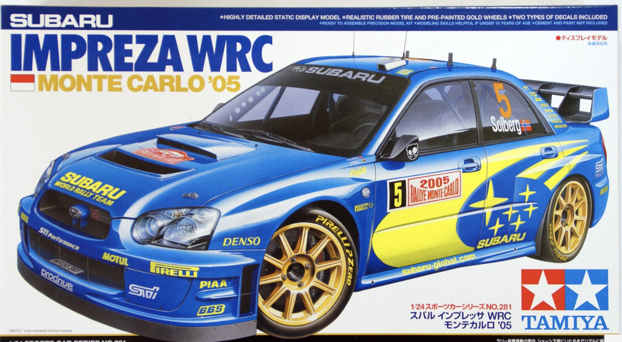 Сборная масштабная модель автомобиля Subaru Impreza WRC Monte Carlo '05 1/24 от компании Tamiya 24281
Сборная масштабная модель автомобиля Subaru Impreza WRC Monte Carlo '05 1/24 от компании Tamiya 24281