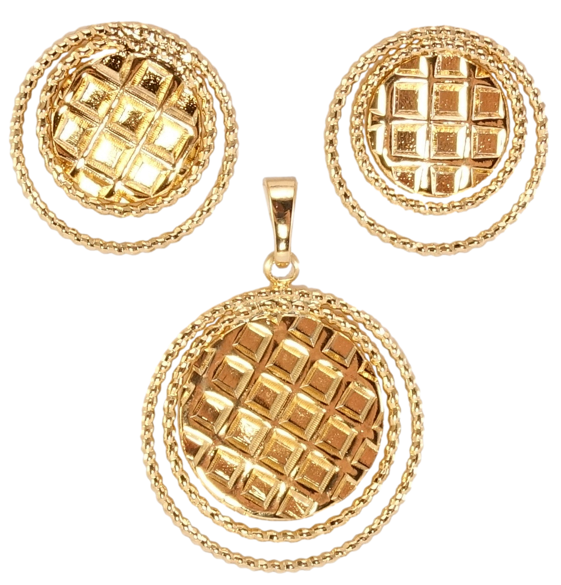 Набор Xuping Позолота 18K Серьги Кулон "Декоративные колечки"
Набор Xuping Позолота 18K Серьги Кулон "Декоративные колечки"