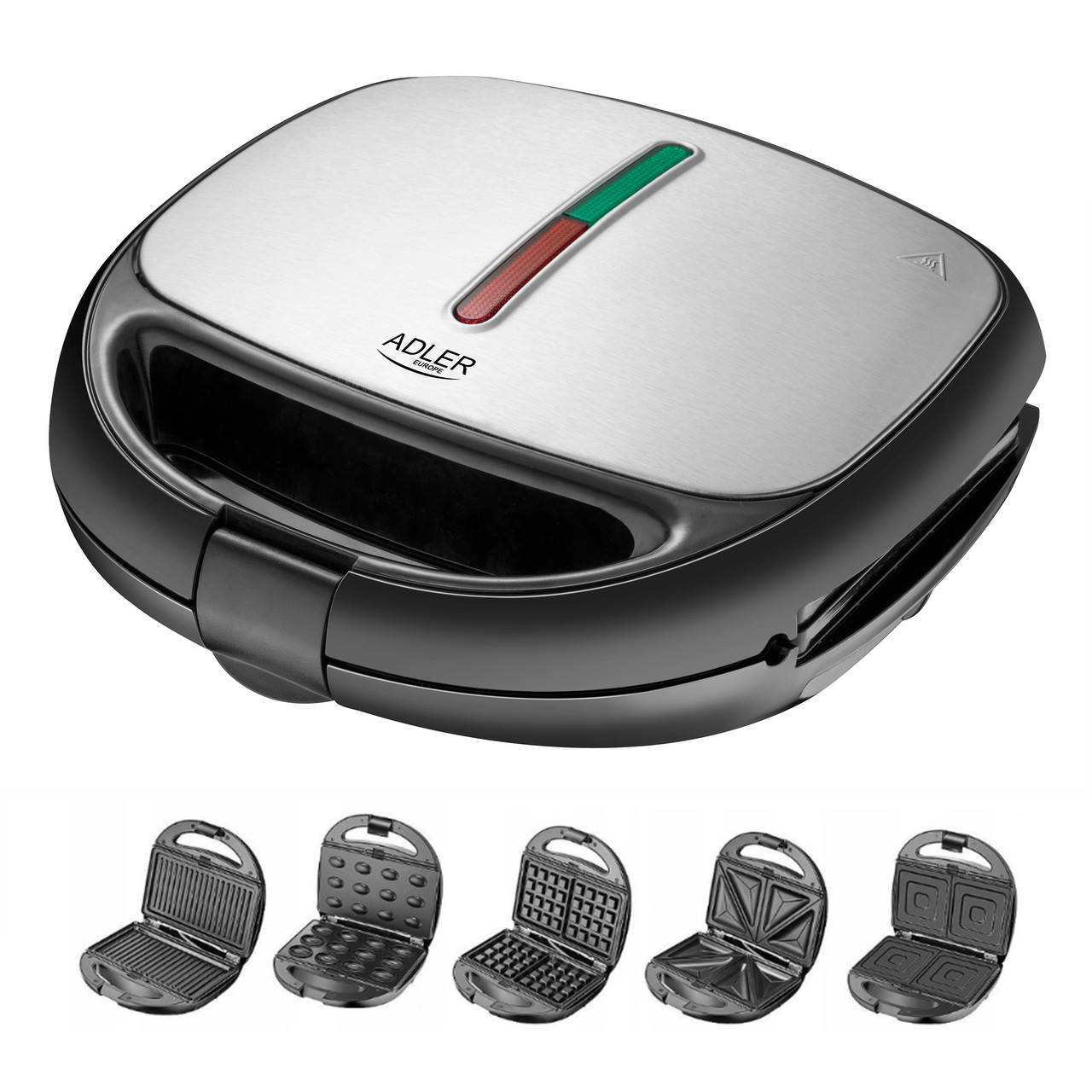 Мультимейкер Adler AD 3040 (5в1, 1200Вт, для гриля, сэндвичей, вафель, тостов и орешек)
Мультимейкер Adler AD 3040 (5в1, 1200Вт, для гриля, сэндвичей, вафель, тостов и орешек)