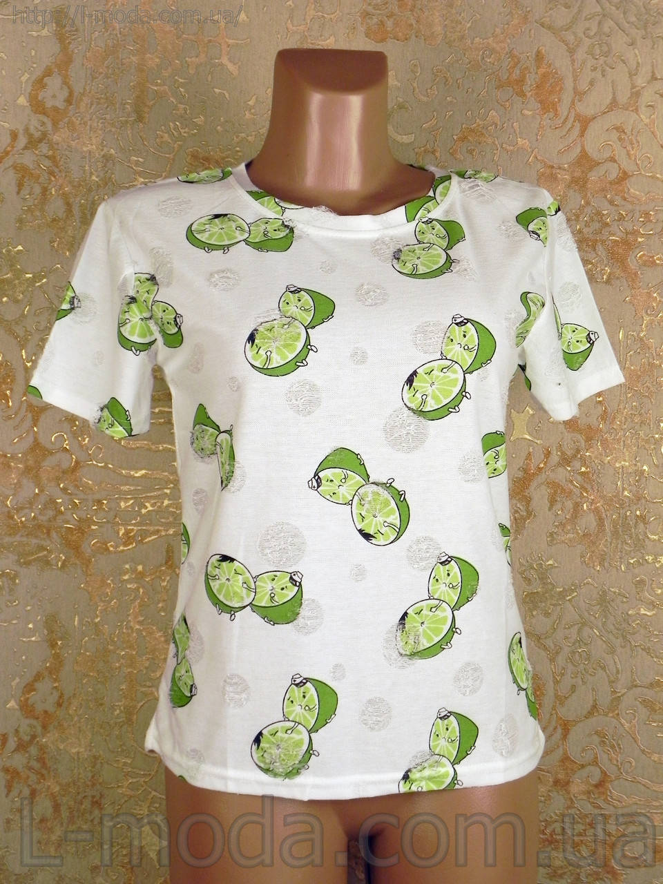 Футболка женская лайм, Белый 
Футболка женская лайм, Белый