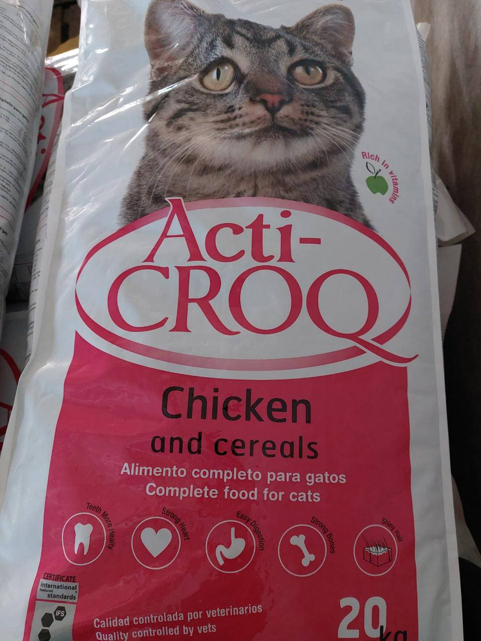 Сухой корм Премиум для кошек всех пород Акти крок Actu crog chicken с курицей и злаками 20 кг Испания м+г
Сухой корм Премиум для кошек всех пород Акти крок Actu crog chicken с курицей и злаками 20 кг Испания м+г