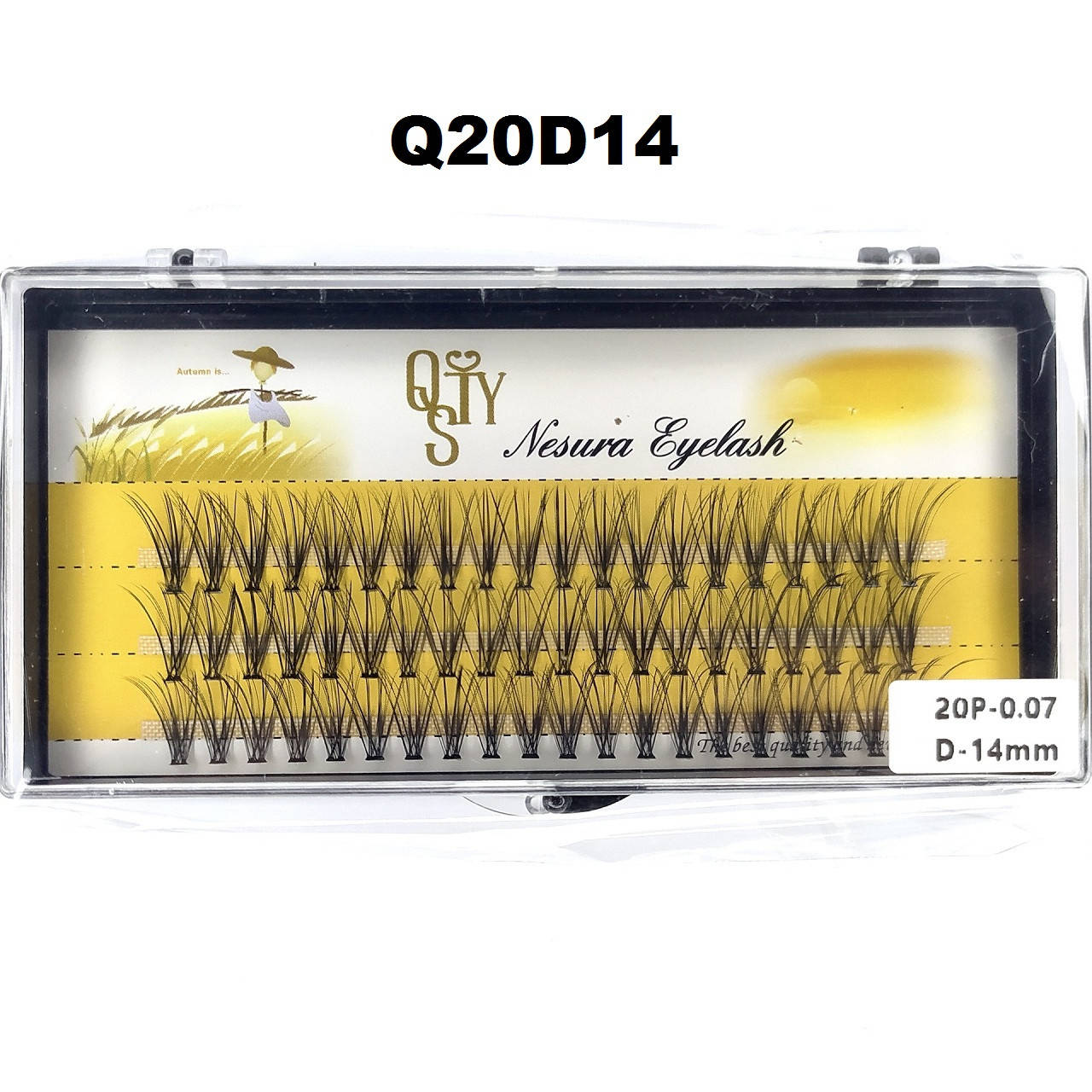 Ресницы QSTY Nesura Eyelash 20D, 14 мм, изгиб D, 0,07, 60 пучков Несура безузелковые ресницы, Черный
Ресницы QSTY Nesura Eyelash 20D, 14 мм, изгиб D, 0,07, 60 пучков Несура безузелковые ресницы, Черный