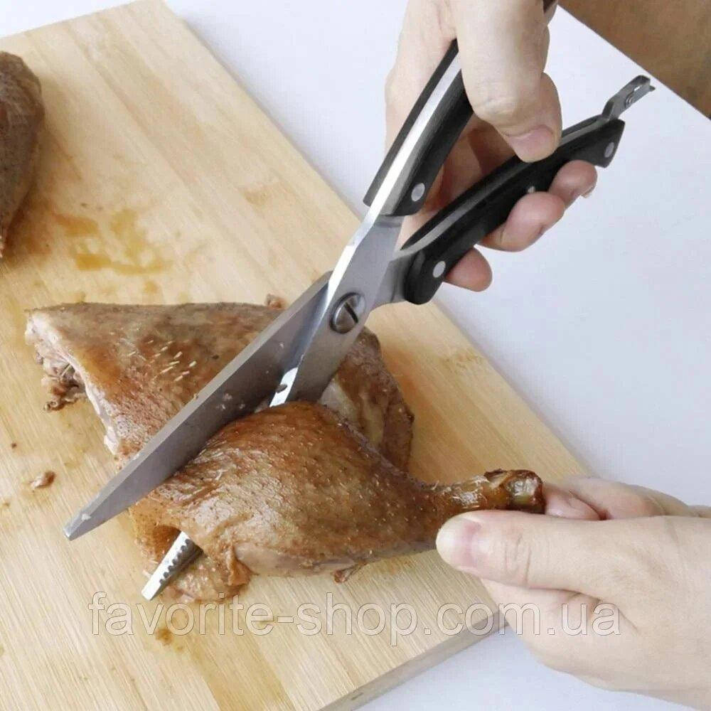 Кухонные ножницы нержавейка German Family для разделки мяса птицы, рыбы Ножиці для оброблення птиці (MR), Черный
Кухонные ножницы нержавейка German Family для разделки мяса птицы, рыбы Ножиці для оброблення птиці (MR), Черный