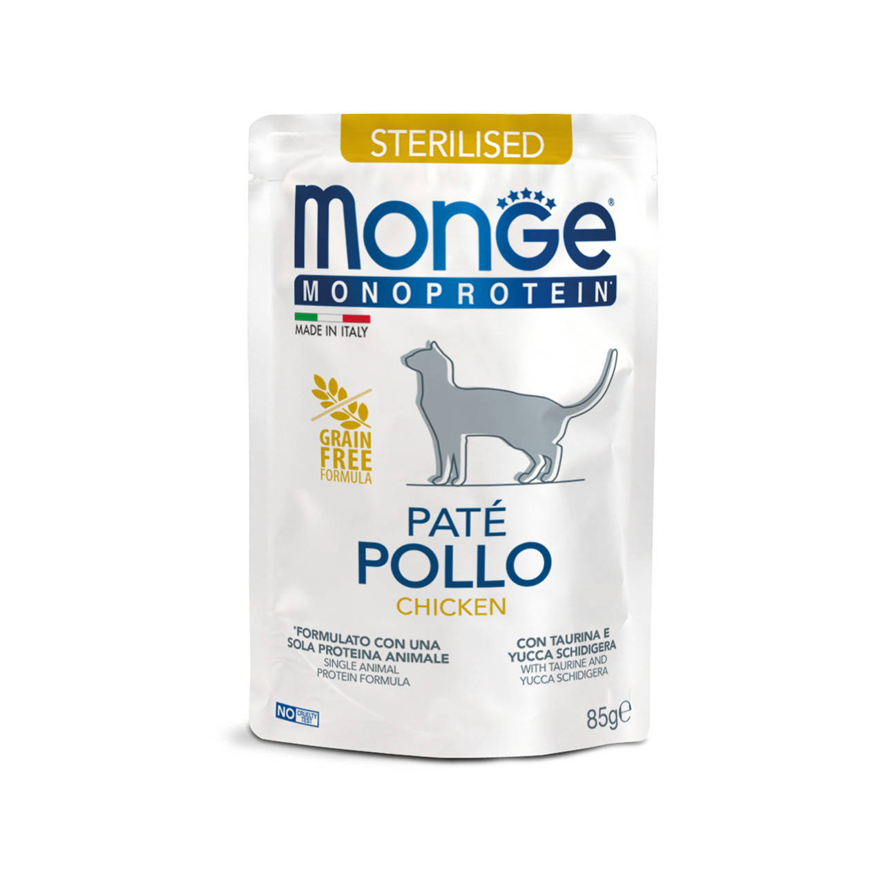Monge Monoprotein Sterilised Pollo консервы для стерилизованных кошек всех пород (курица) 85 г
Monge Monoprotein Sterilised Pollo консервы для стерилизованных кошек всех пород (курица) 85 г