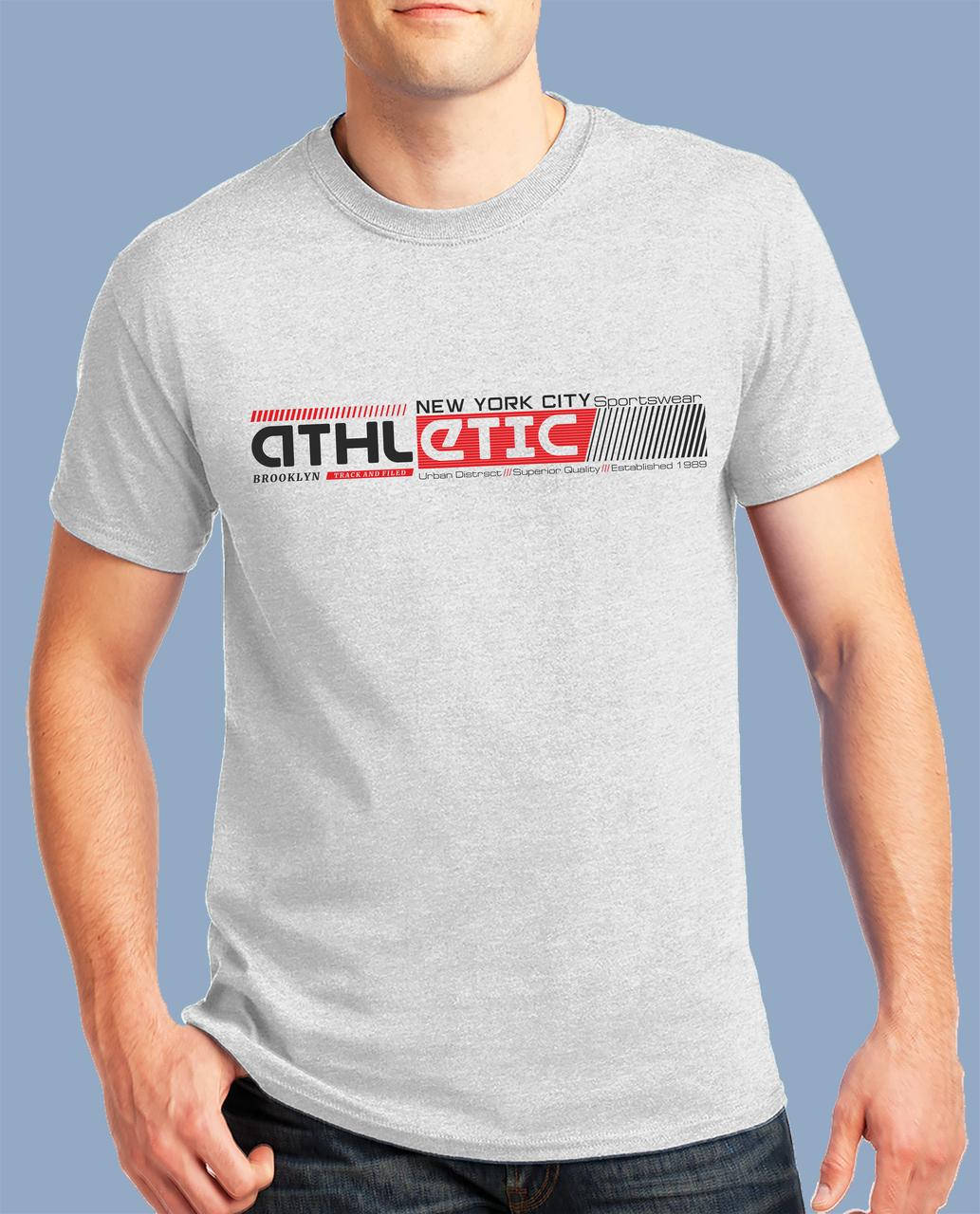Мужская спортивная футболка, натуральный хлопок «ATHLETIC NY » светло-серый, Темно-синяя
Мужская спортивная футболка, натуральный хлопок «ATHLETIC NY » светло-серый, Темно-синяя