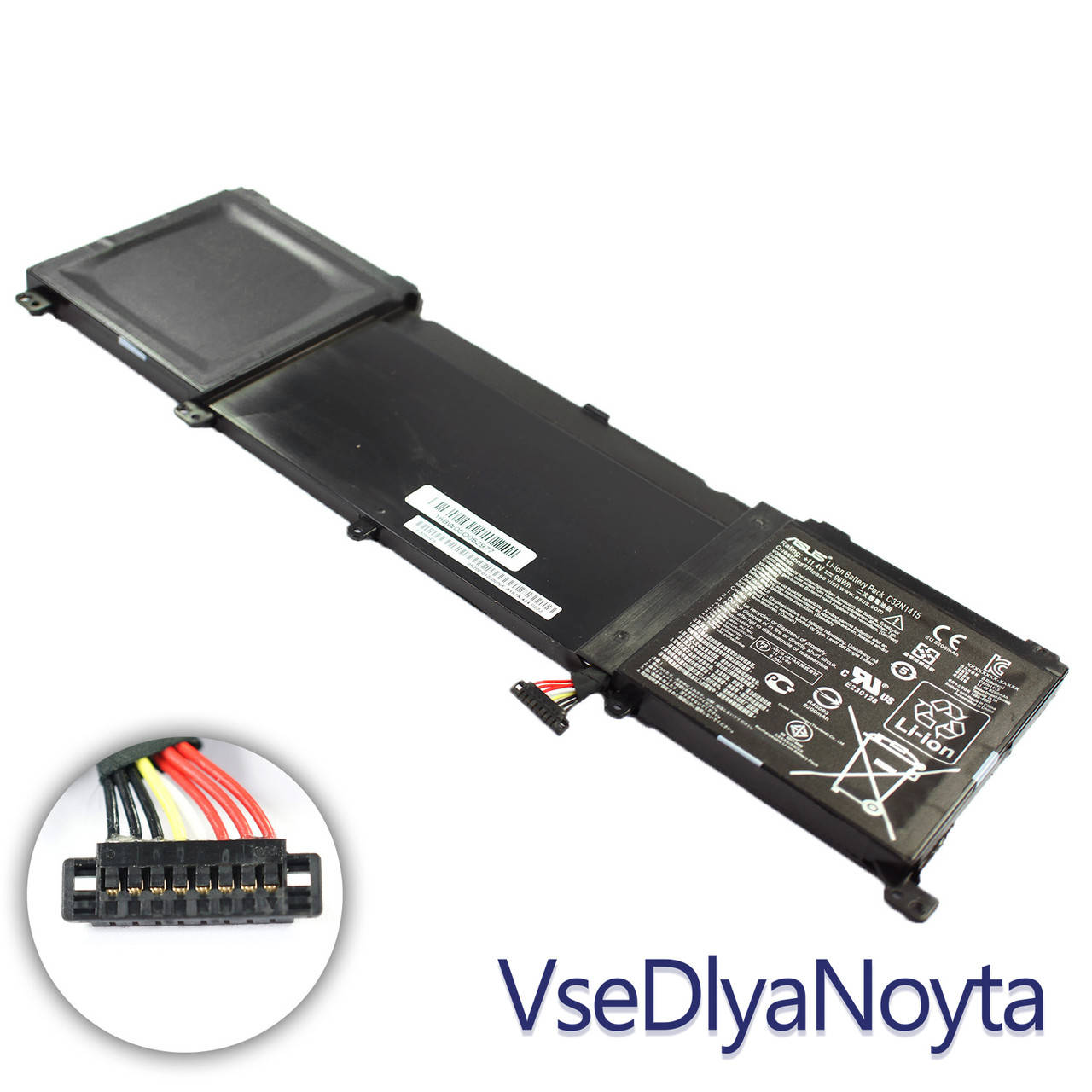 Оригинальная батарея для ноутбука Asus C32N1415 (Zenbook Pro UX501JW, G501JW) 11.4V 8200mAh 96Wh Black, Черный
Оригинальная батарея для ноутбука Asus C32N1415 (Zenbook Pro UX501JW, G501JW) 11.4V 8200mAh 96Wh Black, Черный