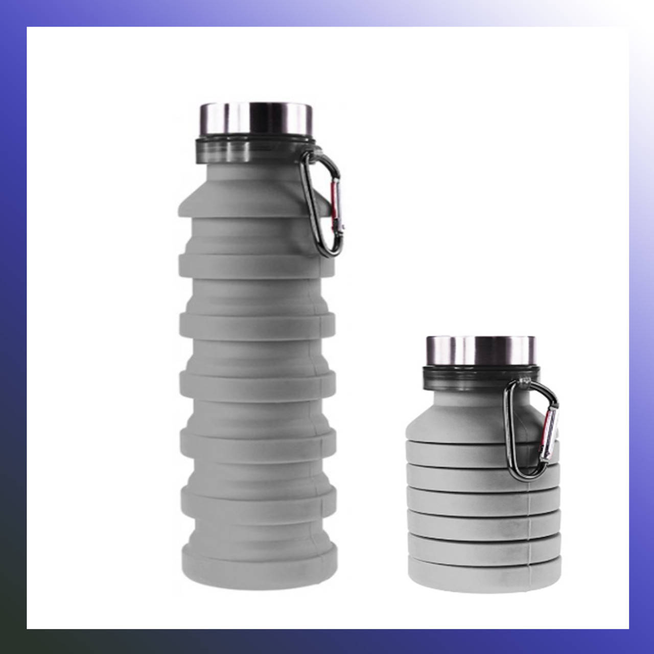 Походная складная силиконовая бутылка 550 мл LUX Bottle EL-582 для воды с карабином 
Походная складная силиконовая бутылка 550 мл LUX Bottle EL-582 для воды с карабином