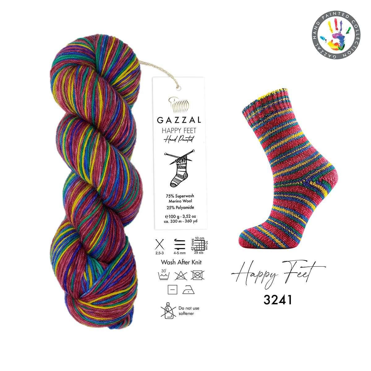 Gazzal Happy Feet (Газзал Хеппи Фит) № 3241 (Пряжа для носков, мериносовая шерсть, нитки для вязания), Разные цвета
Gazzal Happy Feet (Газзал Хеппи Фит) № 3241 (Пряжа для носков, мериносовая шерсть, нитки для вязания), Разные цвета