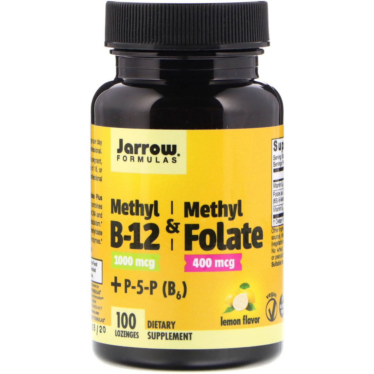 Метилфолат и метил B-12, Methyl B-12 & Methyl Folate, Jarrow Formulas, 1000 мкг / 400 мкг, 100 леденцов
Метилфолат и метил B-12, Methyl B-12 & Methyl Folate, Jarrow Formulas, 1000 мкг / 400 мкг, 100 леденцов