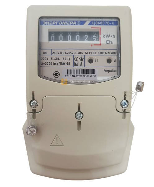 Электросчетчик Энергомера ЦЭ6807Б-U К 1 220В 5-60А М6Ш6 (счетчик электроэнергии)
Электросчетчик Энергомера ЦЭ6807Б-U К 1 220В 5-60А М6Ш6 (счетчик электроэнергии)
