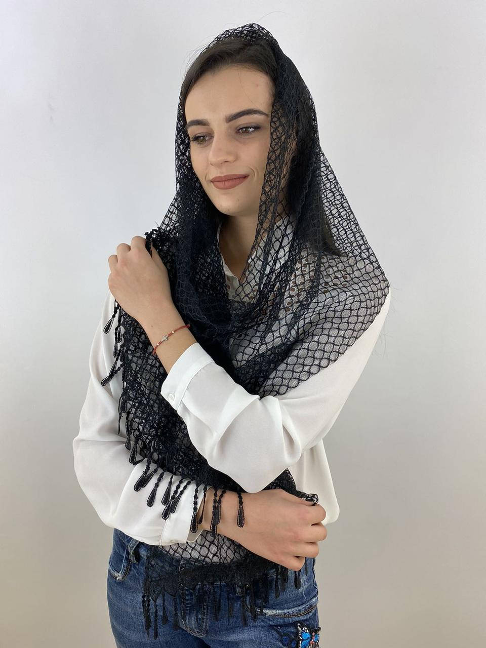 Гіпюровий жіночий шарф чорний, 150*55см, Україна-Туреччина, Черный
Гіпюровий жіночий шарф чорний, 150*55см, Україна-Туреччина, Черный
