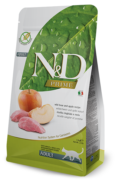 N&D GRAIN FREE PRIME CAT WILD BOAR & APPLE ADULT 1,5 KG Беззерновой сухой корм для взрослых кошек (дикий
N&D GRAIN FREE PRIME CAT WILD BOAR & APPLE ADULT 1,5 KG Беззерновой сухой корм для взрослых кошек (дикий