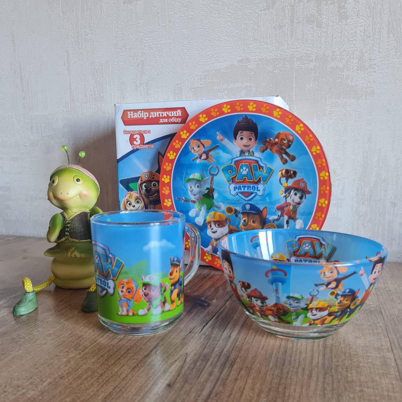 Детский набор стеклянной посуды Щенячий патруль 
Детский набор стеклянной посуды Щенячий патруль