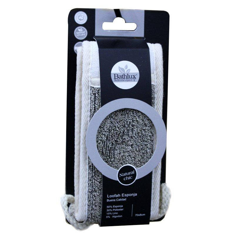 Мочалка банная двусторонняя 70х8 см Bathlux 90562 132124, Серый 
Мочалка банная двусторонняя 70х8 см Bathlux 90562 132124, Серый