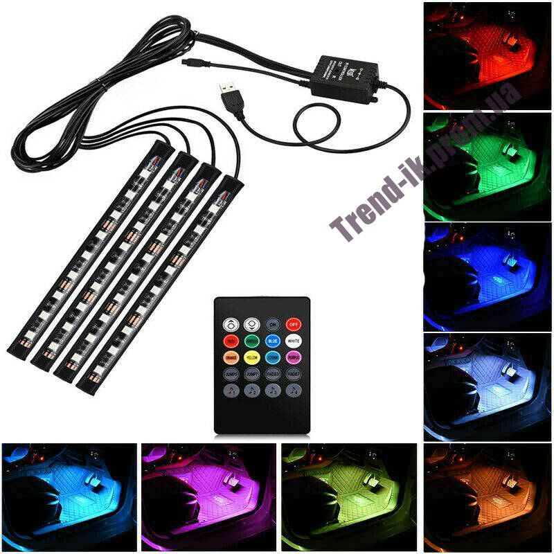 Светодиодная подсветка салона авто RGB led - подсветка в авто от прикуривателя, влагозащитная 4 х 22см
Светодиодная подсветка салона авто RGB led - подсветка в авто от прикуривателя, влагозащитная 4 х 22см