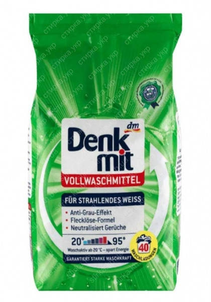 Порошок для стирки белого белья 2,7кг ( 40 стирок) Denkmit Vollwaschmittel mit Aktiv-Schutz
Порошок для стирки белого белья 2,7кг ( 40 стирок) Denkmit Vollwaschmittel mit Aktiv-Schutz