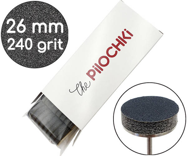 Сменные бафы 240 грит 26 мм Черные 50 шт для подо-диска ThePilochki
