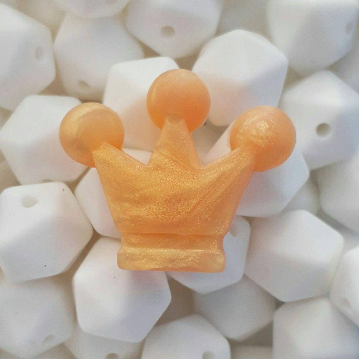 Корона средняя бусина силиконовая Золото 
Корона средняя бусина силиконовая Золото