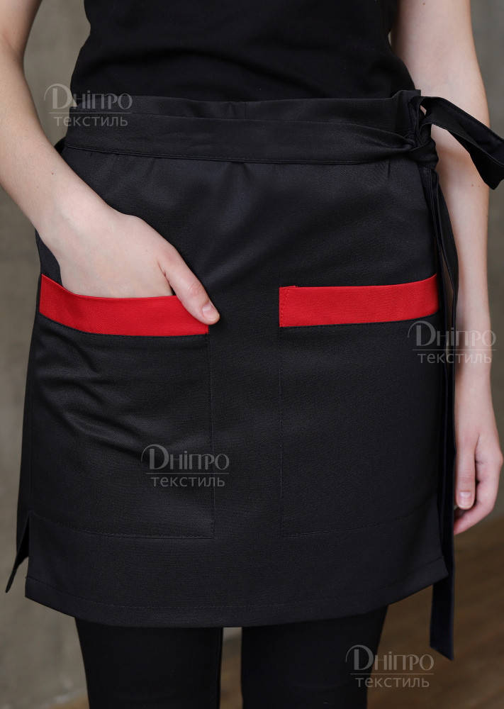 Фартук черный короткий для официантов. Униформа для официантов
Фартук черный короткий для официантов. Униформа для официантов