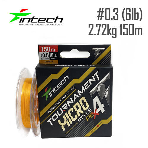 Шнур плетеный Intech Tournament Micro Style PE X4 150m #0.3 (6lb / 2.72kg), Оранжевый
Шнур плетеный Intech Tournament Micro Style PE X4 150m #0.3 (6lb / 2.72kg), Оранжевый