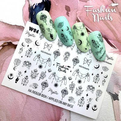 Слайдер дизайн наклейки на ногти для маникюра водные Fashion Nails W 84 ловцы снов змеи бабочки, Черный
Слайдер дизайн наклейки на ногти для маникюра водные Fashion Nails W 84 ловцы снов змеи бабочки, Черный