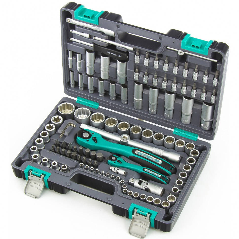 Набор инструмента STELS 1/2", 1/4", CrV, пластиковый кейс 109 предм., 12-гр. гол. (14109)
Набор инструмента STELS 1/2", 1/4", CrV, пластиковый кейс 109 предм., 12-гр. гол. (14109)